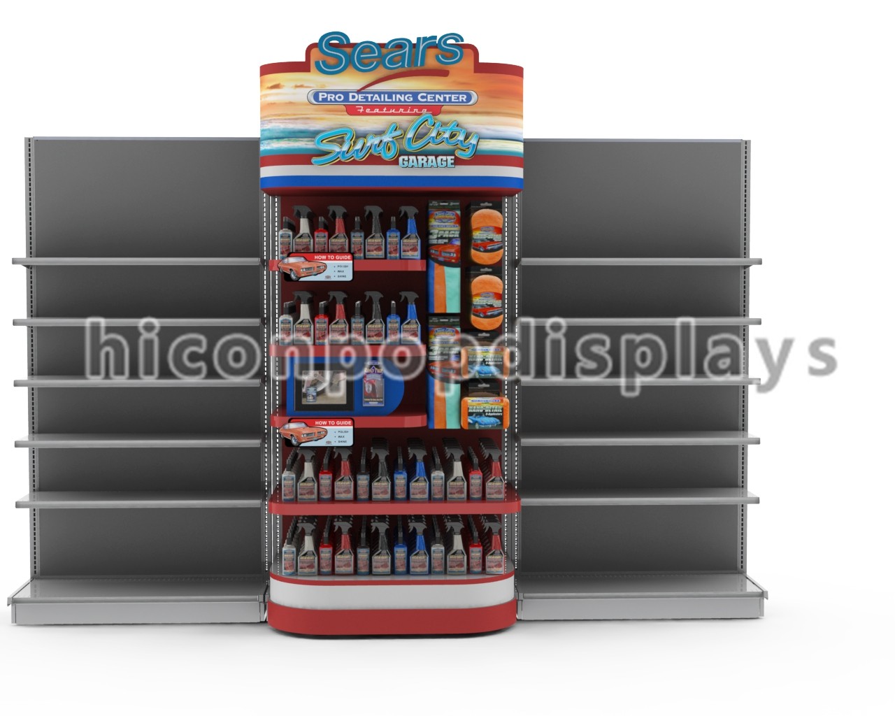 Zy Display 6 Layer Custom Retail Store Fixtures Cold Rolled Metal Display Shelving