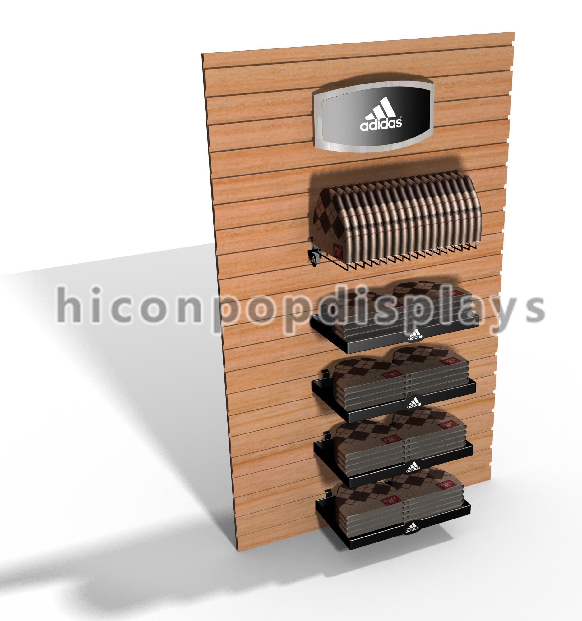 Wall Mount Slatwall Display Units / Slatwall Caps and Hats Displays ...