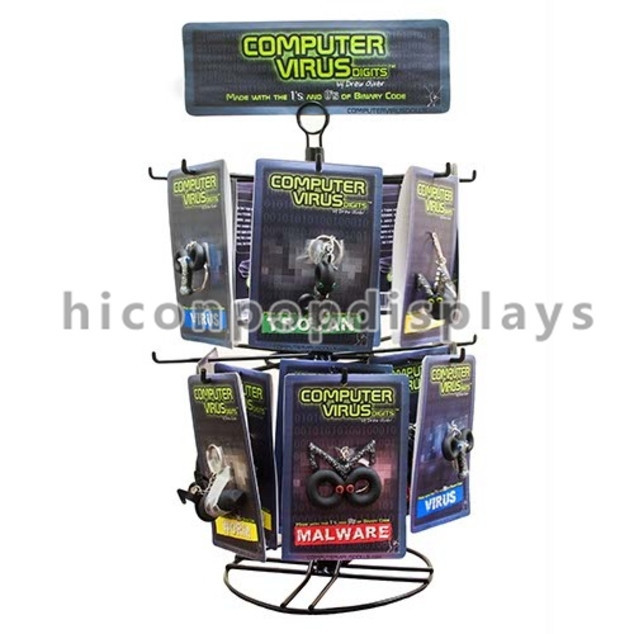 Spinner Rack Signage Metal Spinner Rack Display Stand 2 - Layer Countertop Wire Rack Display ...