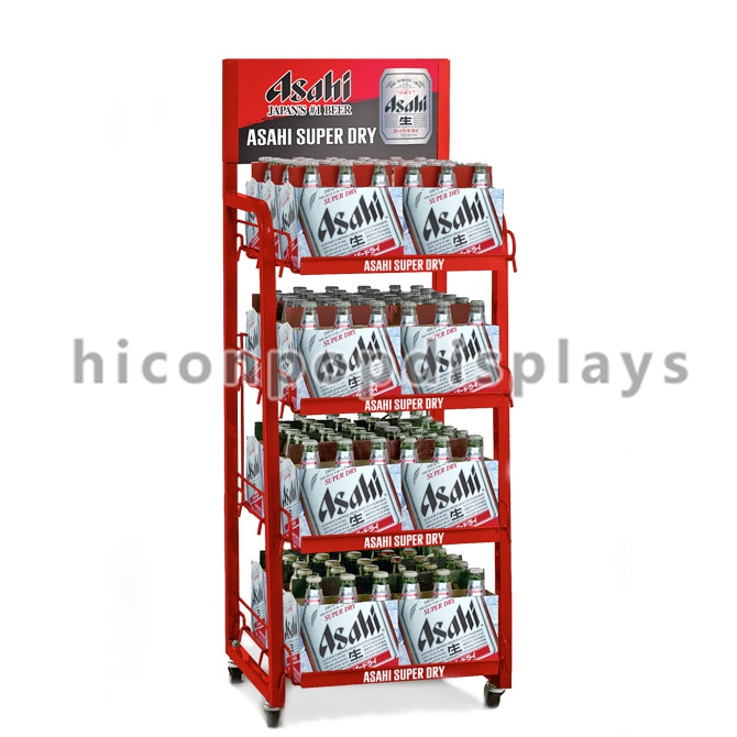 Drinks Retail Merchandising Displays 4 Tier Waterproof For Beer