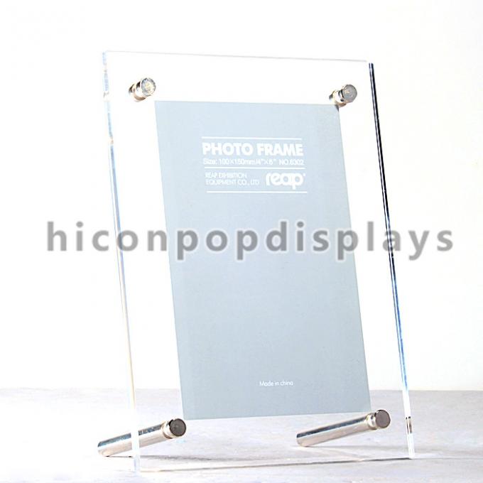 Household Clear Acrylic Photo Stands / Tabletop Photo Display Stands