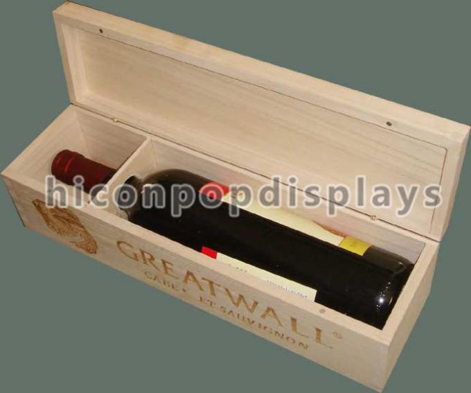 Single Wood Wine Display Case For Wine Store , Wine Display Box