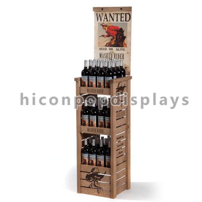 Retail Wood Wine Display Stand Merchandising Displays Fixtures