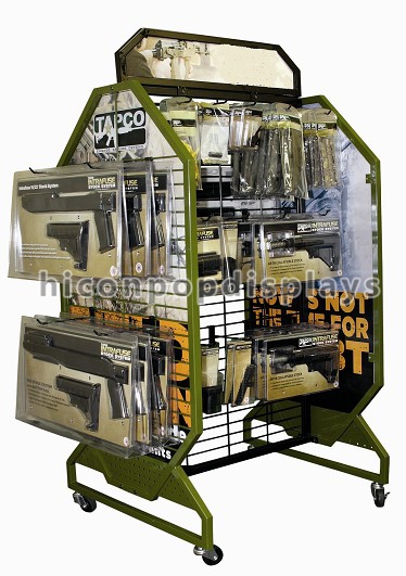 Stores Movable Flooring Display Stands Spool Valve Merchandising
