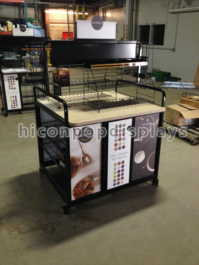 Movable Retail Single Sided Gondola Shelving For Display Coffee Maker