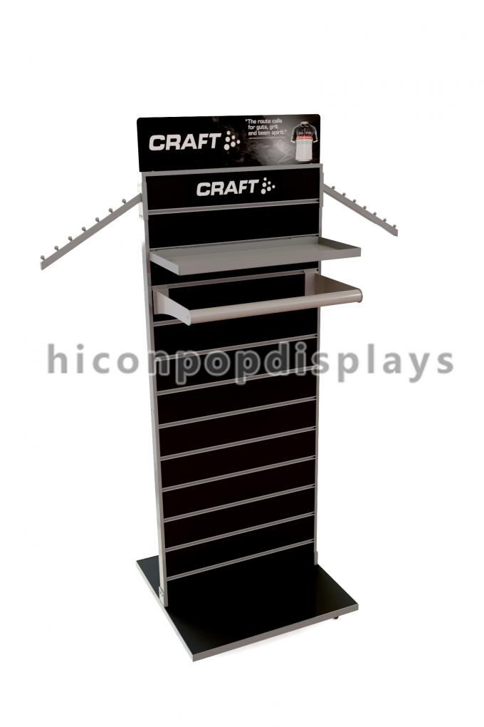 Double Sided Slatwall Display Stands / Slatwall Floor Displays Metal