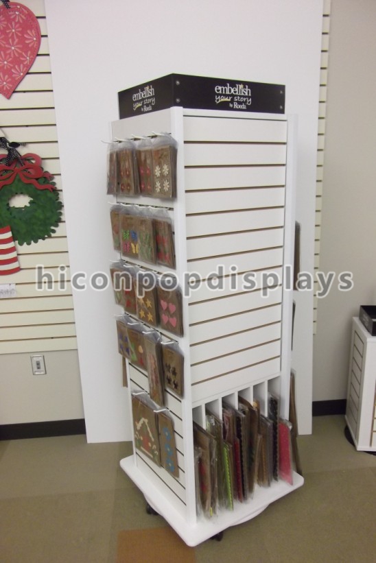 Retail Store Tower Slatwall Display Stands Fixture For Key Chains