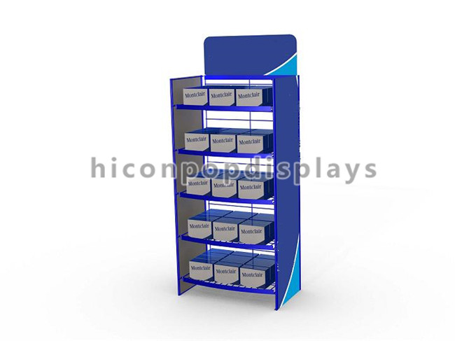 Pharmacy Store Shelving Metal Retail Gondola Shelving With 4 Tier Wire Holder