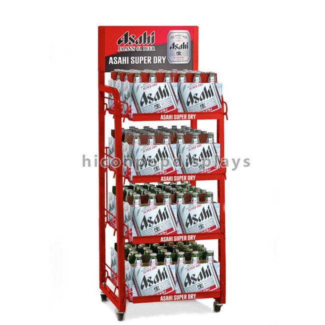 Supermarket Gondola Shelving Powder Coating Cola Merchandising Display Stand