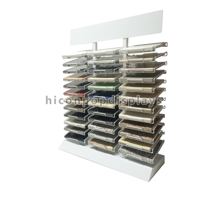 Metal Wire House Decoration Stone Display Rack Countertop For Material Merchandising