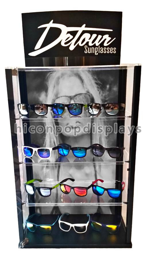 Table Top Acrylic Display Case Eyewear Retail Shop Advertising Locking Glasses Display Stand