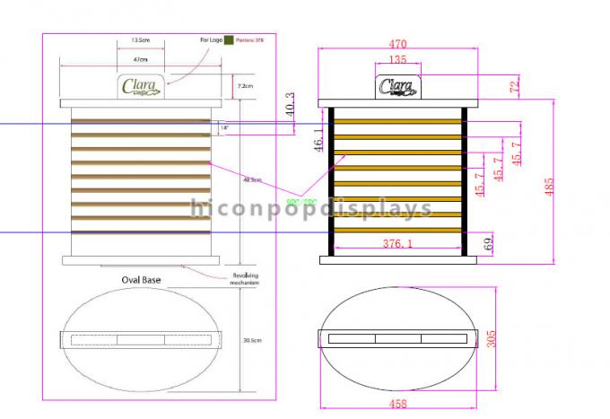 Wood Slatwall Display Stands Custom Design Counter Top Slatwall Fixture Rotatable
