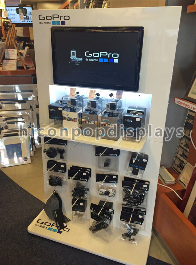 Metal POP Retail Merchandising Displays Free Standing Custom Retail Displays With LCD