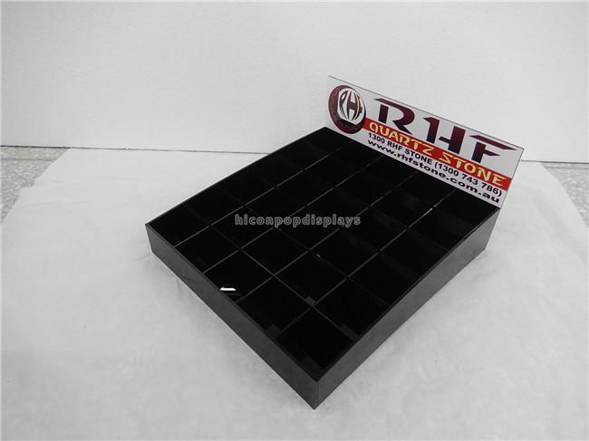 Black Acrylic Tiles Display Rack , 30 Pieces Polishing Ceramic Display Stands
