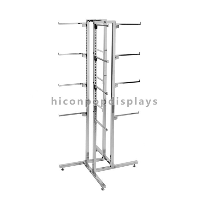 Floor Standing Clothing Store Fixtures Metal 4-Way Hanging Underwear Display Rack