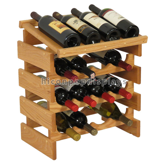 Custom Wine Display Stand Wine Shop Retail Advertising Wood Floor Wine Rack