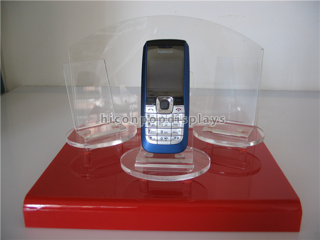 Mobile Shop Clear Acrylic Display Rack Countertop For Smartphones Advertising