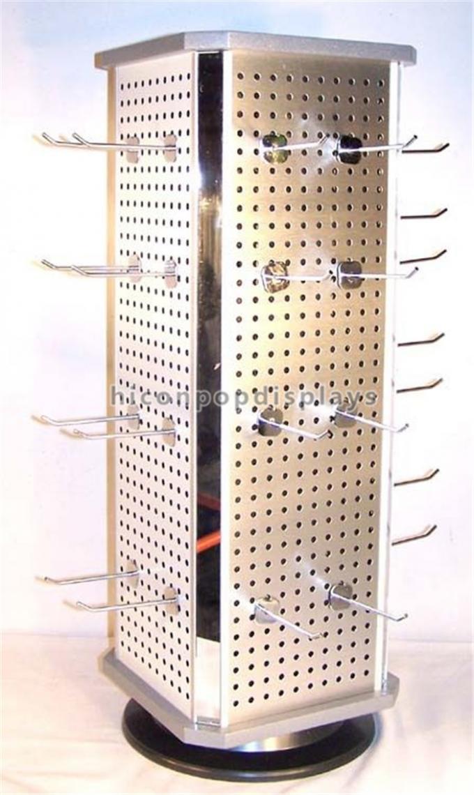 Metal Hook 4 - Way Rotating Pegboard Display Stand Countertop For Hanging Items