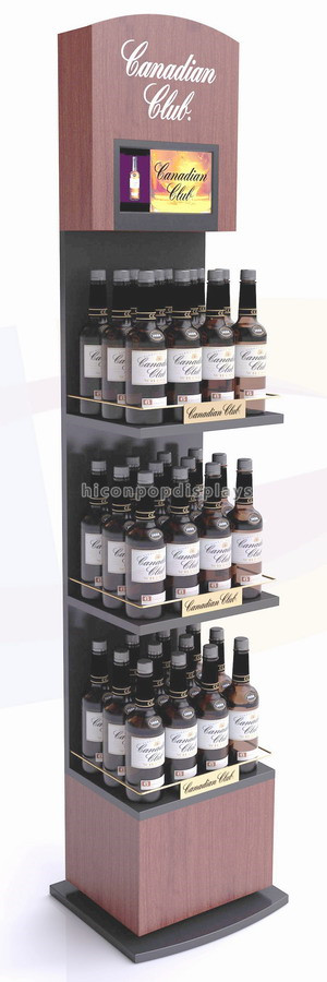 Liquor Shop Gin Commercial Countertop Wire Wine Rack Display Finished Golden Color