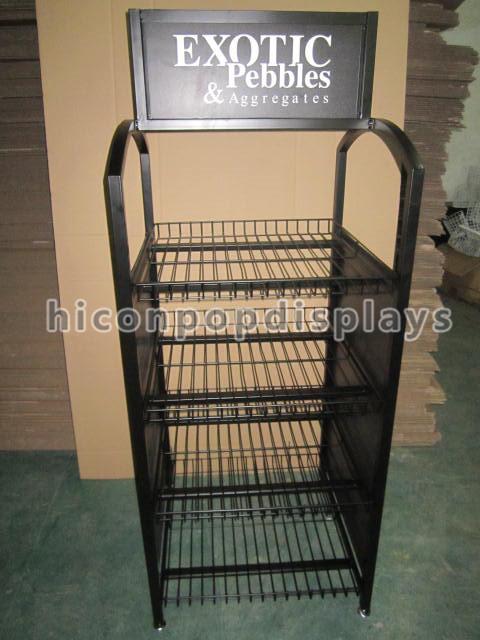 5 Layer Metal Tray Retail Flooring Display Stand Wire Snack Candy Bar Display Stand