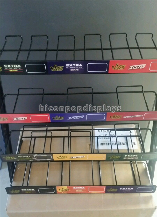 Advertising Countertop Metal Display Racks 4 - Tier Energy Drink Display Rack