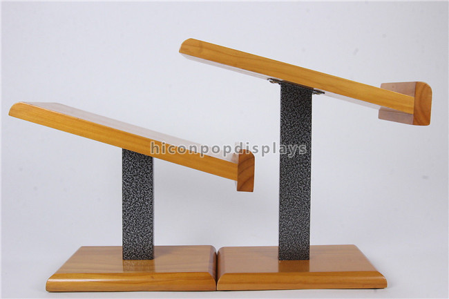 Clothing Shop Table Top Shoe Display Platforms , Commercial Wooden Shoe Display