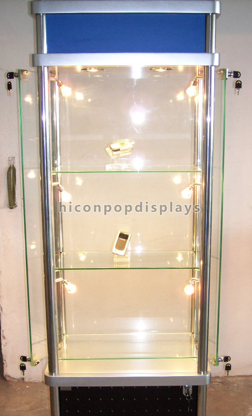 Flooring Lighting Glass Display Cabinet Custom Retail Store Gondola Display Units