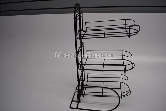 3 Tier Detachable Table Top Metal Display Racks For Sports Products Hat Cap Retail