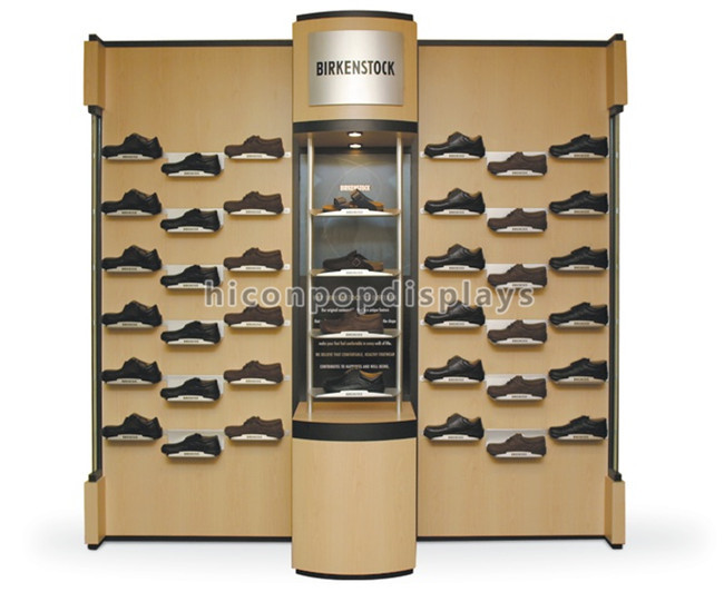Retail Shop Clothing Store Fixtures Brand Name Shoes Display Cabinet With 4 Shelves