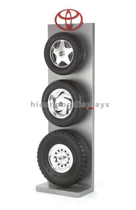 Car Accessories Retail Store Slatwall Display Stands Double Sided With Custom Logo