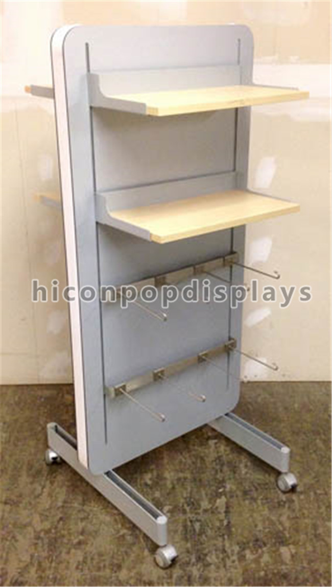 Double Sided Retail Display Fixtures Metal Clothing Shops Display Stands