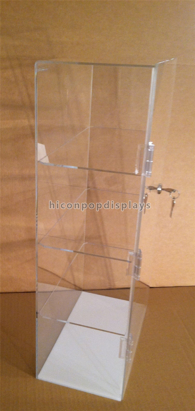 3-Layer Acrylic Cosmetic Display Stand Makeup Store Display Unit With Lock