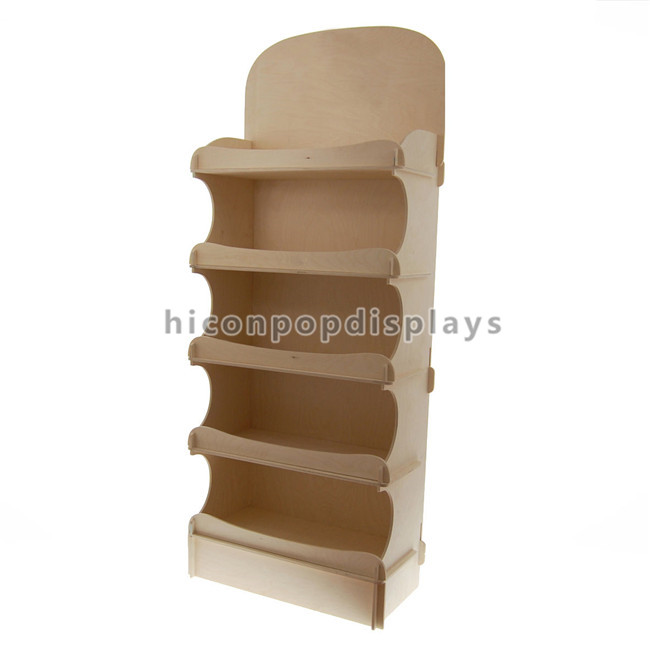 Counter Top Wooden Display Racks 3-Layer Wood Display Shelf For Retail Store