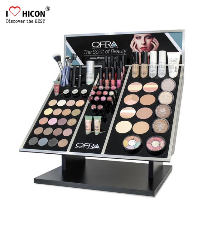 Makeup Shop Acrylic Cosmetic Display Stand , Rotating 2-Way Lipstick Display Rack