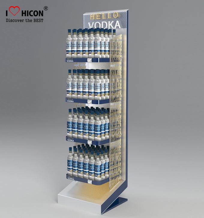 Painting / plating Pop Merchandise Display Custom Floor Beverage Display Stand