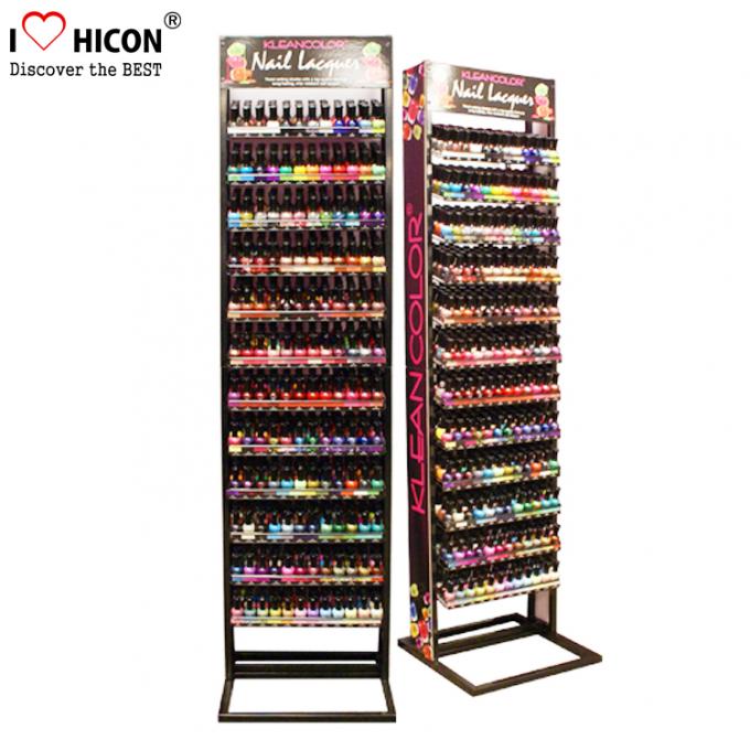 Floorstand Metal Cosmetic Display Stand ,  Makeup Nail Polish Display Stand