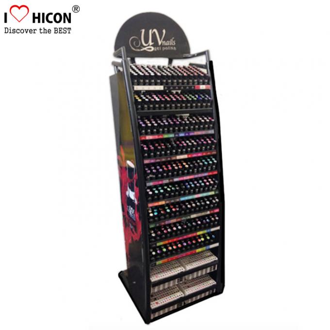 Floorstand Metal Cosmetic Display Stand ,  Makeup Nail Polish Display Stand