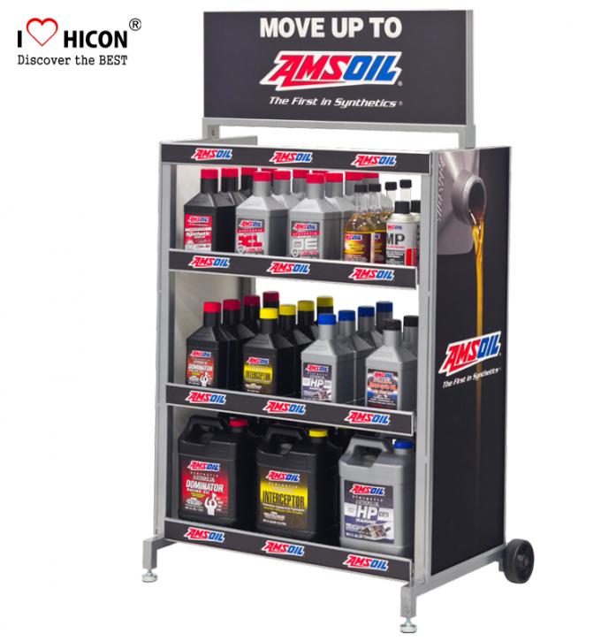 Custom Brand Retail Store Fixtures Oil Rack Lubricant Display Motor Oil Display Stand