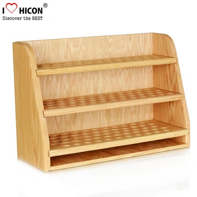 Wood 4 Layer Cosmetic Display Stand Custom Cosmetic Retail Displays For Essential Oil