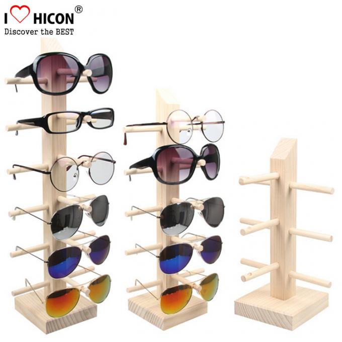 Countertop Colorful Waterproof Acrylic / Wood Sunglasses Display Rack