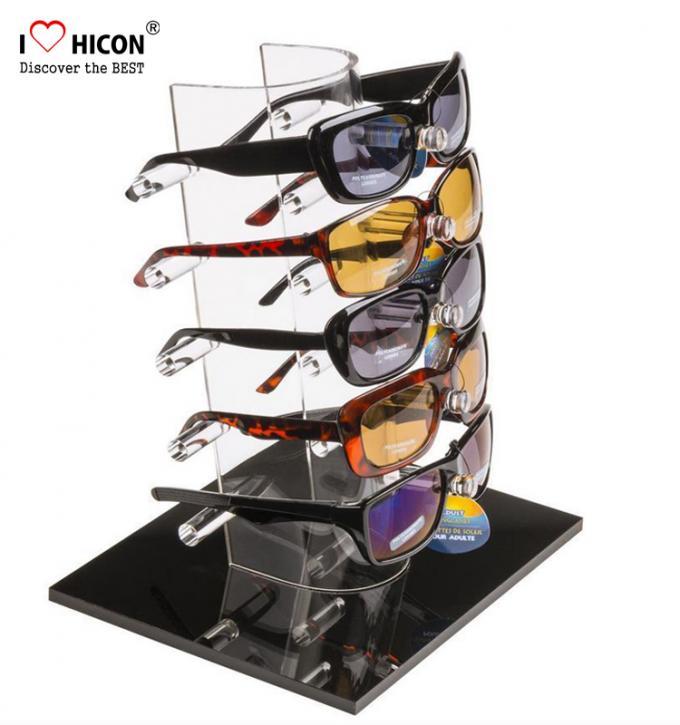 Tabletop Acrylic Eyewear Display Rack For Brand Shop 5 Pairs Sunglasses Promotion