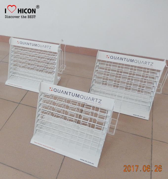 Metal Wire Showroom Tile Display Racks Countertop Marble Tile Display Stands