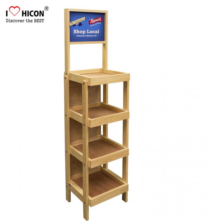In Store Marketing Wooden Display Racks On Wheels Custom Display Rack