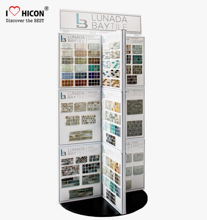 Metal Mosaic Ceramic Tile Displays For Showrooms , 4 Sided Display Stand