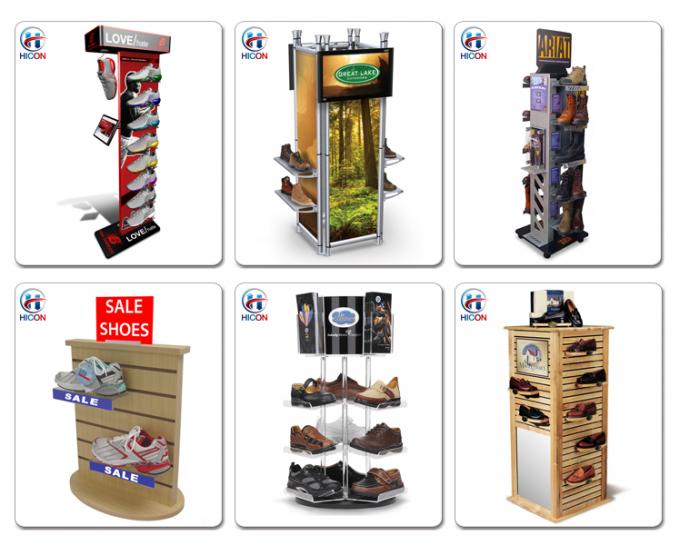 Professional Shoes Display Fixture Modern Wooden Shoe Display