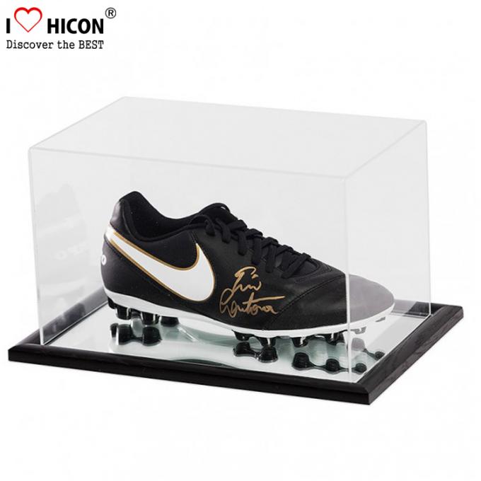 Dustproof Custom Clear Acrylic Football Sneaker Shoes Display Case