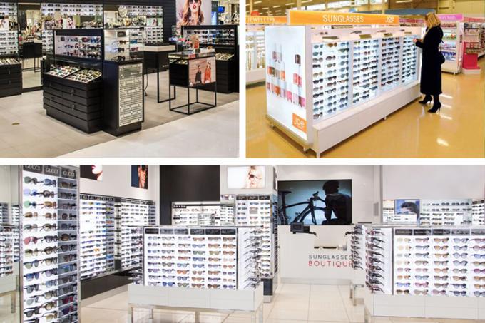 Black Acrylic Sunglasses Display Case Countertop Visual Glasses Store Display Showcase