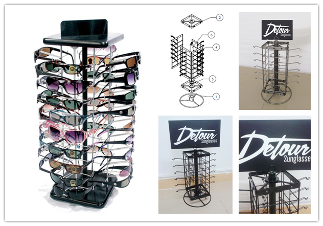 Decoration Rotating Eyeglass Display Stand / Floor Spinner Display Rack