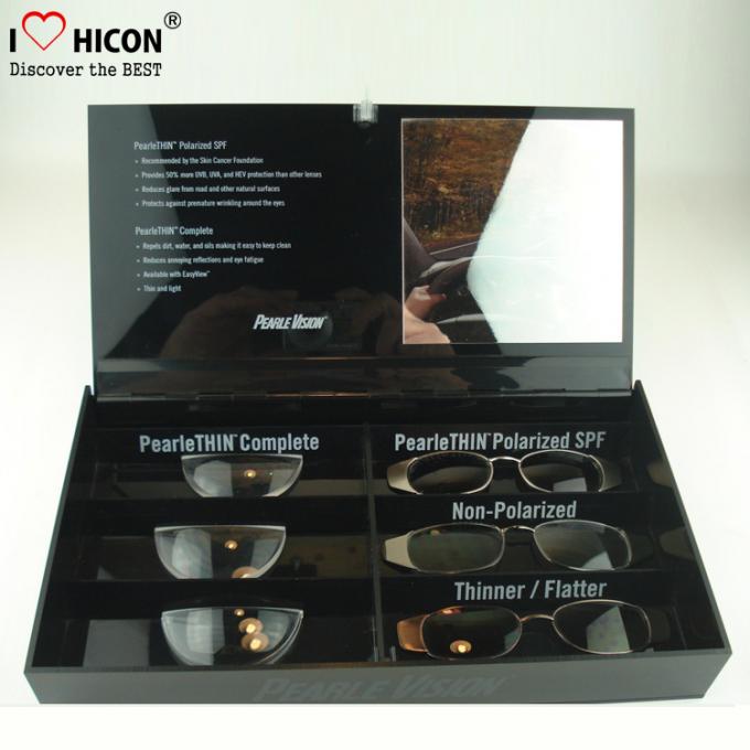 Black Acrylic Sunglasses Display Case Countertop Visual Glasses Store Display Showcase