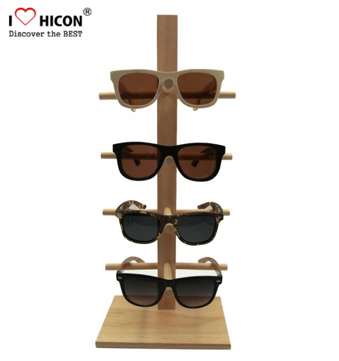 Custom Wooden Optical Shop Display Counter Top 6-Pair Sunglasses Display Rack